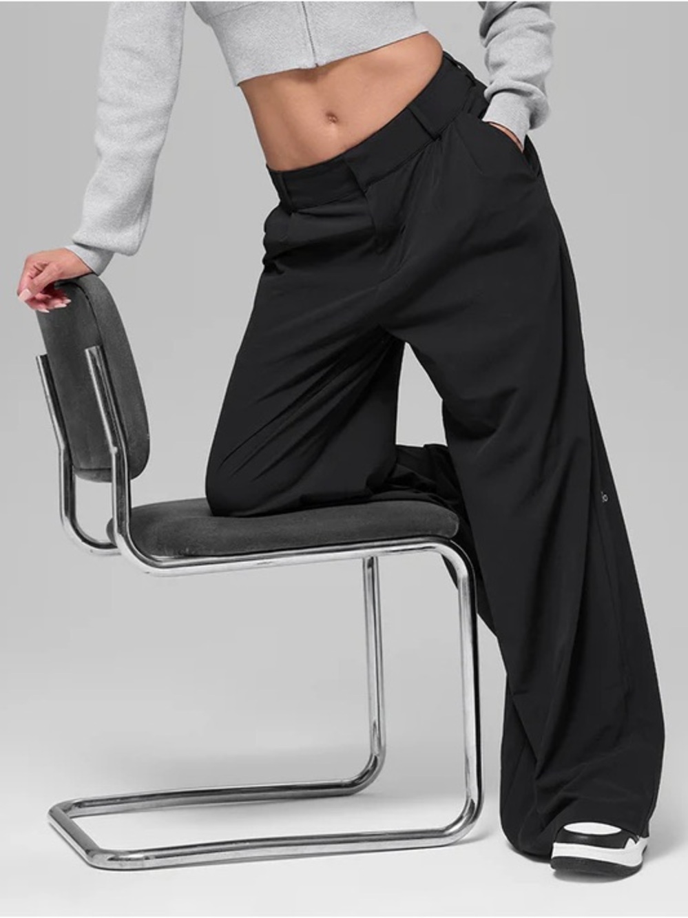 ALO Yoga Wide Leg Black Trousers